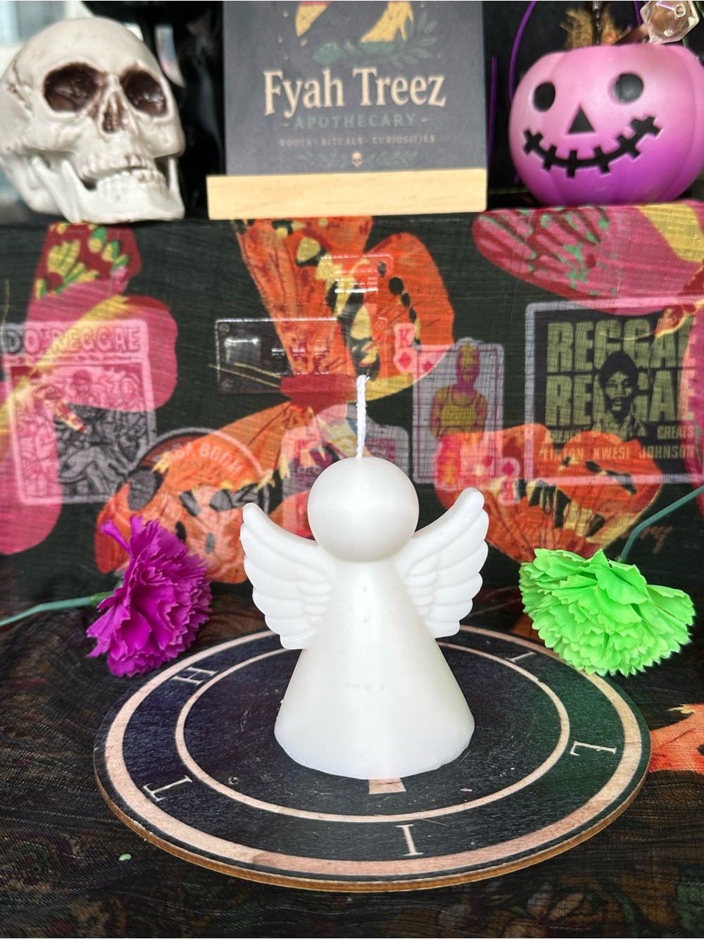Handmade White Angel Candle – Winged Guardian Candle